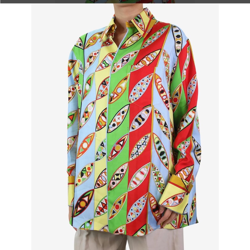 Emilio Pucci Multicoloured printed silk top